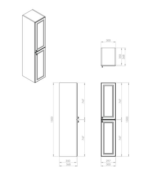 Creavit Perra Boy Dolabı 30cm Tarçın - 2