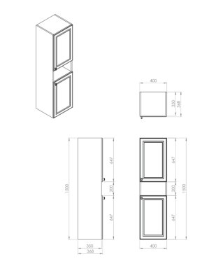Creavit Perra Boy Dolabı 40cm Ocean - 2