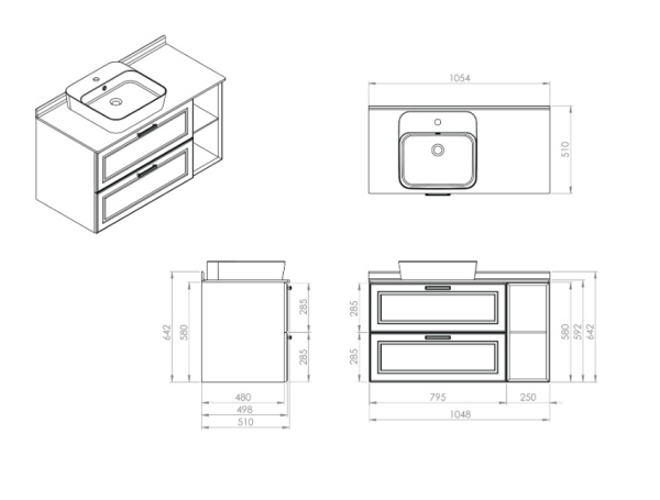 Creavit Perra Çekmeceli Lavabo Dolabı 105 Cm Zeytuni - 2