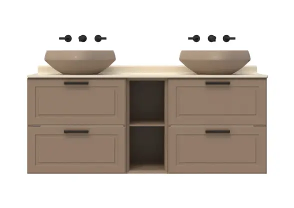 Creavit Perra Çekmeceli Lavabo Dolabı 145 Cm Latte - 2