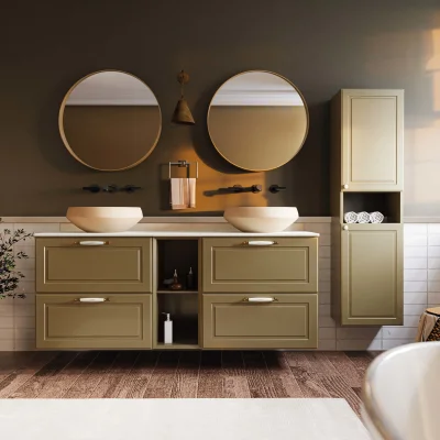 Creavit Perra Çekmeceli Lavabo Dolabı 145 Cm Latte - 1