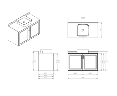 Creavit Perra Kapaklı Lavabo Dolabı 100 Cm Beyaz - 2