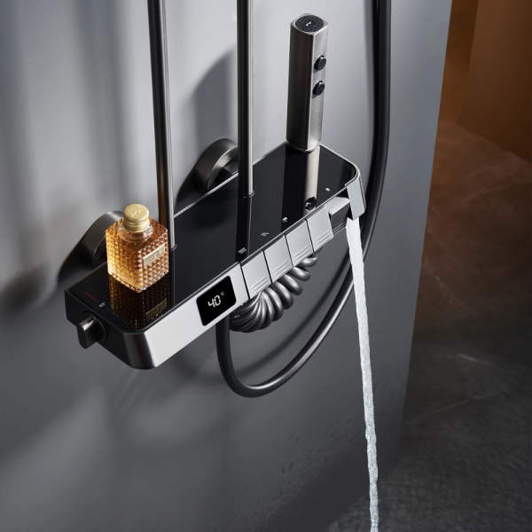 Creavit Piano Tepe Duş Sistemi Termostatik Gun Grey DS.PN710GR - 2