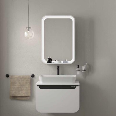 Creavit Pion Plus Lavabo Dolabı Takımı 70cm Beyaz-Antrasit - 1