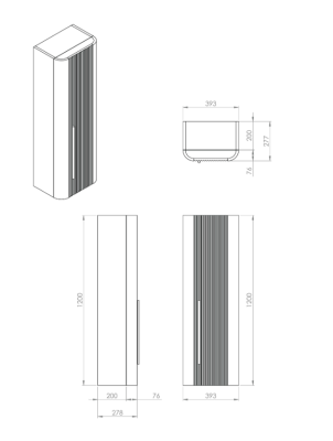 Creavit Rayas Boy Dolabı Pudra - 4