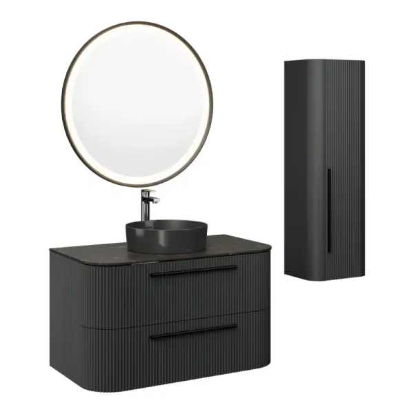 Creavit Rayas Lavabo Dolabı 100 Cm Antrasit - 3