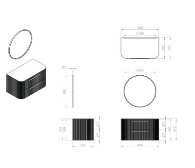 Creavit Rayas Lavabo Dolabı 100 Cm Pudra - 4