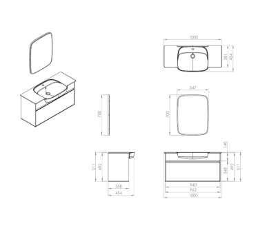 Creavit Saily Lavabo Dolabı 100 Cm Dafne - 4