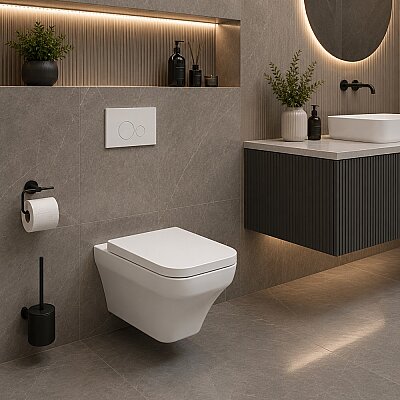 Creavit Solo Rim Off Asma Klozet SO321 + Essere Duroplast Klozet Kapağı - CREAVİT