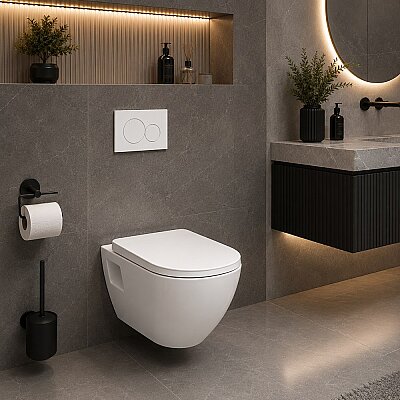 Creavit Terra Asma Klozet D.li Ext.Byz TP325 + Duck DP.YK. Byz. Klozet Kapağı - CREAVİT