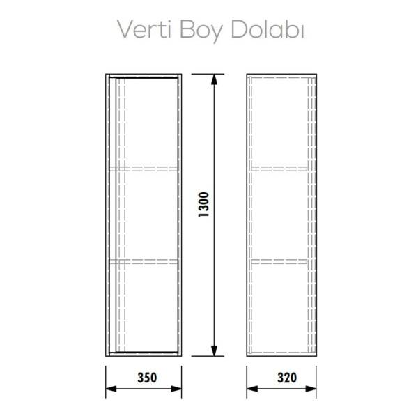 Creavit Verti Boy Dolabı 35 cm - 2