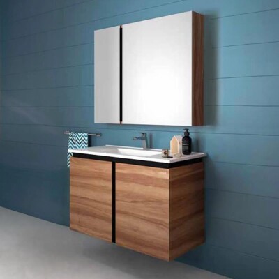 Creavit Verti Kapaklı Lavabo Dolabı 100 cm Açık Ceviz - 1