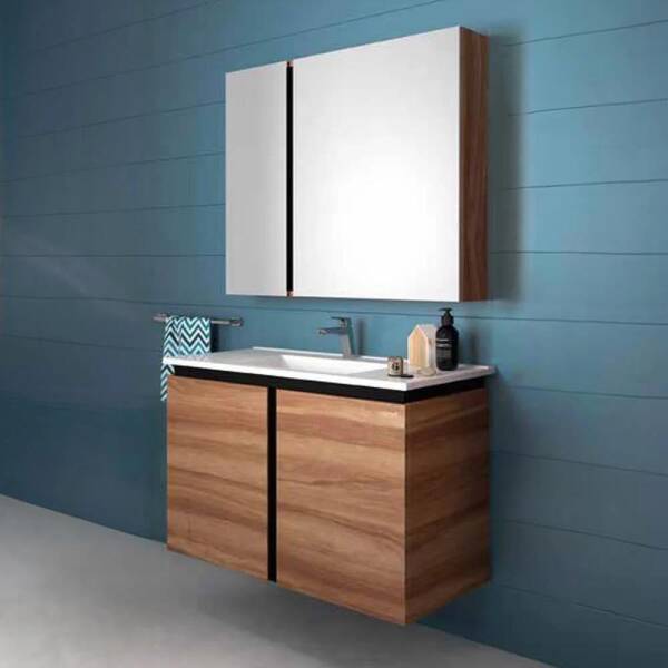 Creavit Verti Kapaklı Lavabo Dolabı 80 cm Açık Ceviz - 1