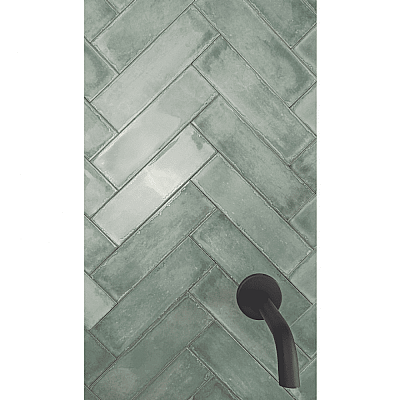 Dune Ceramica Atlantique Aquamarine Dekoratif Karo Parlak 6,9x24cm - 2