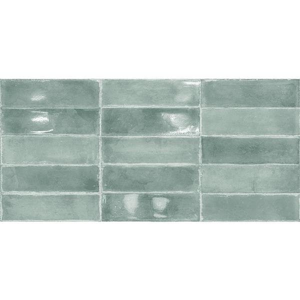 Dune Ceramica Atlantique Aquamarine Dekoratif Karo Parlak 6,9x24cm - 1