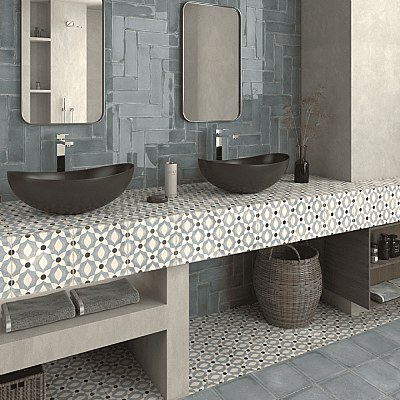 Dune Ceramica Atlantique Bleu Dekoratif Karo Mat 20x20cm - 2