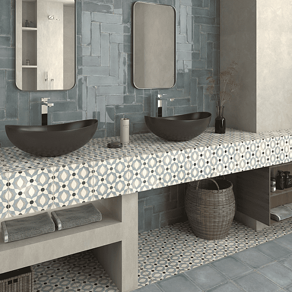 Dune Ceramica Atlantique Bleu Dekoratif Karo Mat 20x20cm - 2