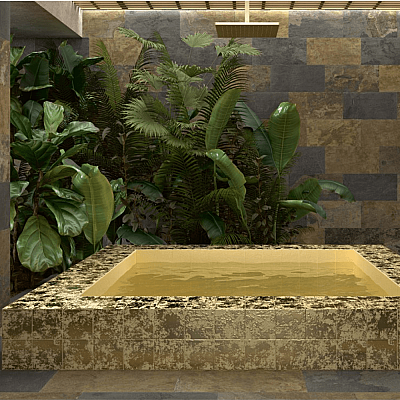 Dune Ceramica Golden Stone Glossy Dekoratif Karo Parlak 14,7x14,7cm - 3