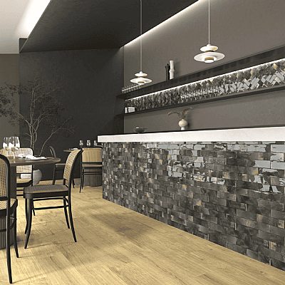 Dune Ceramica Granadella Carbon Dekoratif Karo Parlak 6,4x22,3cm - 2