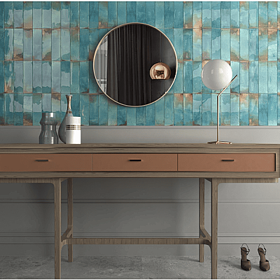 Dune Ceramica Granadella Cielo Dekoratif Karo Parlak 6,4x22,3cm - 2