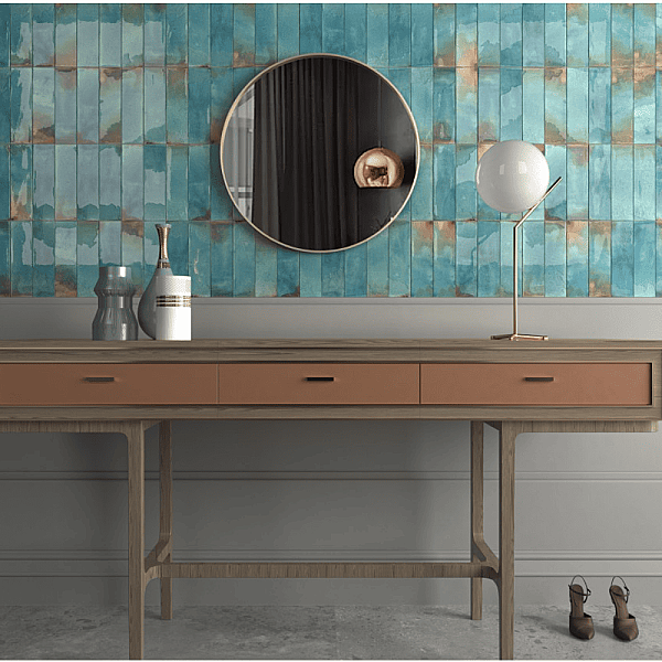 Dune Ceramica Granadella Cielo Dekoratif Karo Parlak 6,4x22,3cm - 2