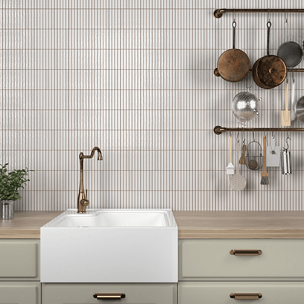 Dune Ceramica Kit-Kat Mosaic Snowy Glossy Dekoratif Karo 11,5x23,1cm - 3