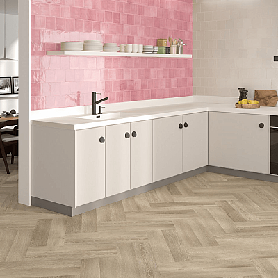 Dune Ceramica Tabarca Rosa Dekoratif Karo Parlak 15x15cm - 2