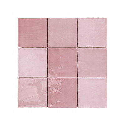 Dune Ceramica Tabarca Rosa Dekoratif Karo Parlak 15x15cm - 1