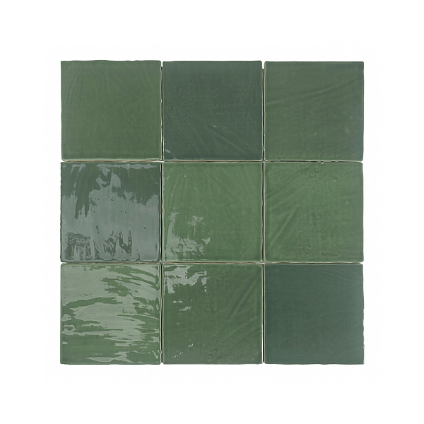 Dune Ceramica Tabarca Verde Dekoratif Karo Parlak 15x15cm - 1