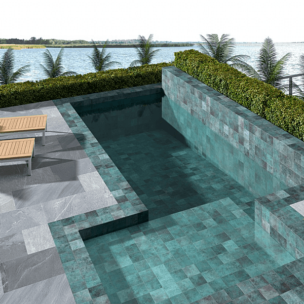 Dune Ceramica Tahiti Turquoise Glossy Dekoratif Karo Parlak 14,7x14,7cm - 3