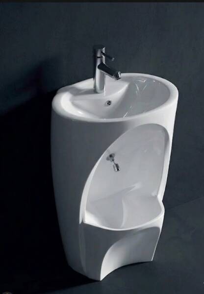 Granty T021S Çift Hazneli Yarım Monoblok Lavabo - 1