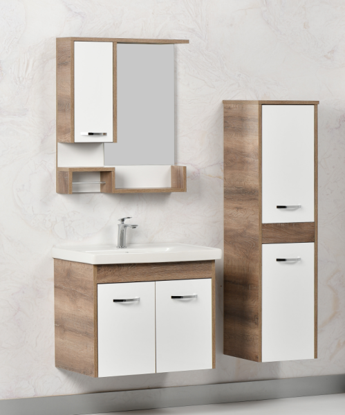 Kalay Arda Banyo Dolabı Takımı 65cm Meşe - 1