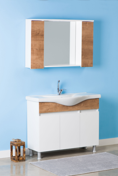 Kalay Buse Banyo Dolabı Takımı 100cm Pedro Ceviz - 1