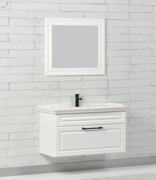 Kalay Efes Banyo Dolabı Takımı 100cm Beyaz - 1