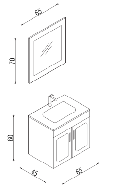 Kalay Elin Banyo Dolabı Takımı 65cm Beyaz - 3