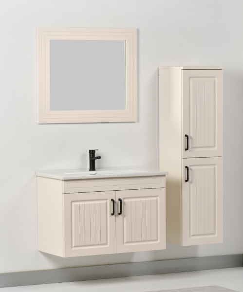 Kalay Elin Banyo Dolabı Takımı 85cm Krem - 1