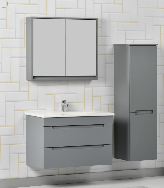 Kalay Gala Banyo Dolabı Takımı 80cm Gri - 1