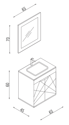 Kalay Geo Banyo Dolabı Takımı 65cm Beyaz - 3