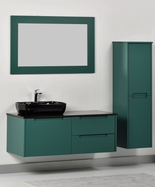 Kalay Lilyum Banyo Dolabı Takımı 120cm Yeşil - 1