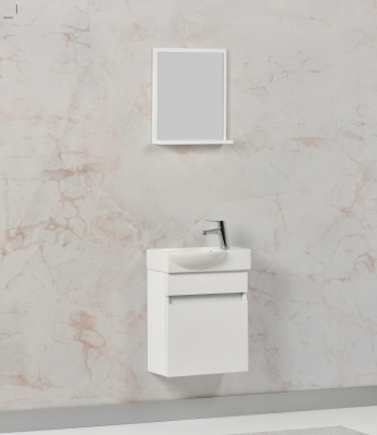 Kalay Mini Banyo Dolabı Takımı 45cm Beyaz - KALAY