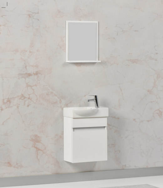 Kalay Mini Banyo Dolabı Takımı 45cm Beyaz - 1