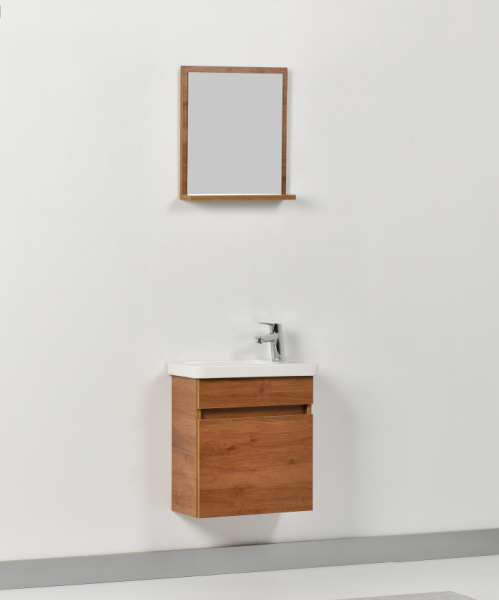 Kalay Mini Banyo Dolabı Takımı 50cm Ceviz - 1
