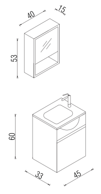 Kalay Moon Banyo Dolabı Takımı 45cm Ceviz - 3