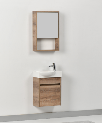 Kalay Moon Banyo Dolabı Takımı 45cm Ceviz - KALAY