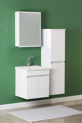 Kalay Natural Banyo Dolabı Takımı 55cm Beyaz - KALAY