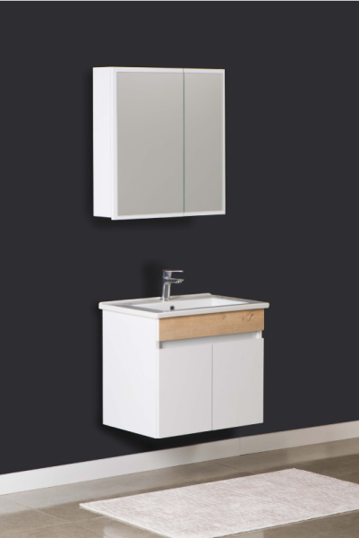 Kalay Natural Banyo Dolabı Takımı 65cm Veli Meşe - 1