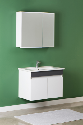 Kalay Natural Banyo Dolabı Takımı 80cm Antrasit - KALAY