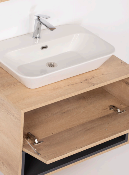 Kalay Nova Banyo Dolabı Takımı 80cm Meşe - 2