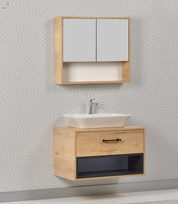 Kalay Nova Banyo Dolabı Takımı 80cm Meşe - KALAY