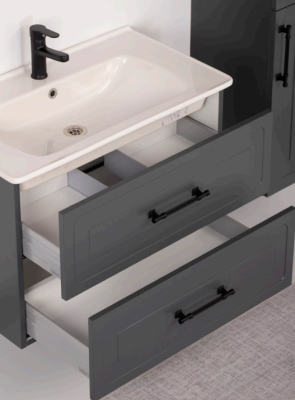 Kalay River Banyo Dolabı Takımı 80cm Antrasit - 2